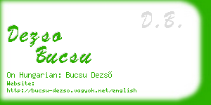 dezso bucsu business card